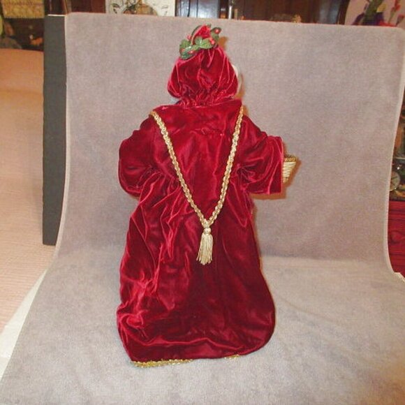 1992 Vtg Lenox Santa Doll Father Christmas Porcelain Velvet Accessories 18" Box - Picture 7 of 12